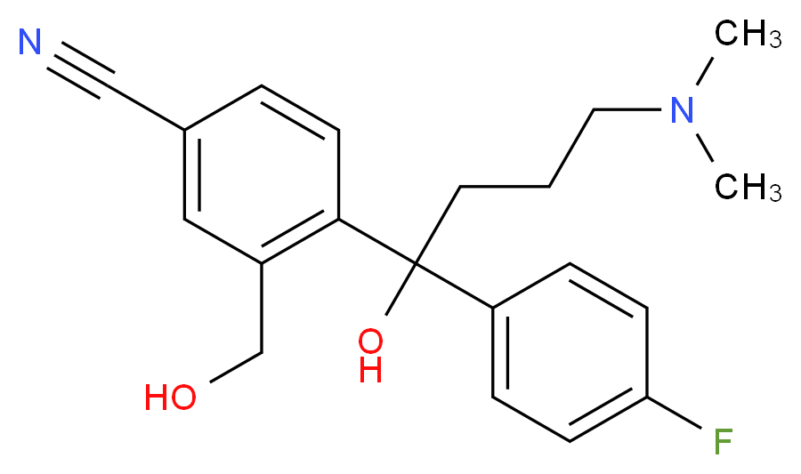 4-[4-(DiMethylaMino)-1-(4-fluorophenyl)-1-hydroxybutyl]-3-(hydroxyMethyl)benzonitrile_Molecular_structure_CAS_103146-25-4)