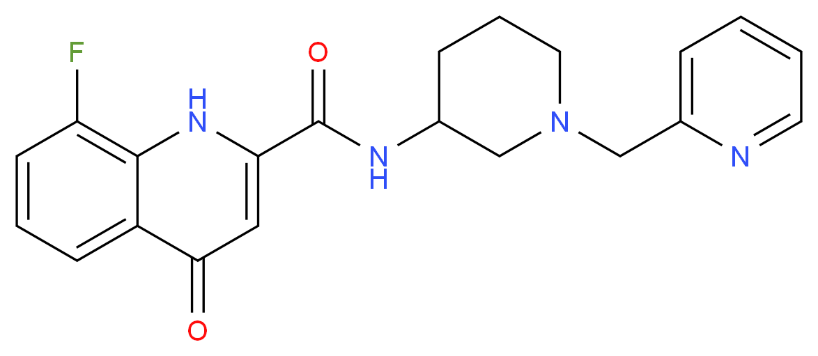 8-fluoro-4-oxo-N-[1-(2-pyridinylmethyl)-3-piperidinyl]-1,4-dihydro-2-quinolinecarboxamide_Molecular_structure_CAS_)