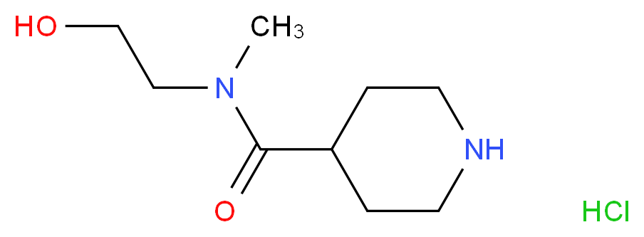 N-(2-Hydroxyethyl)-N-methyl-4-piperidinecarboxamide hydrochloride_Molecular_structure_CAS_)