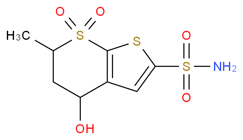 5,6-Dihydro-4-hydroxy-6-methyl-4H-thieno[2,3-b]thiopyran-2-sulfonamide 7,7-Dioxide_Molecular_structure_CAS_120279-26-7)