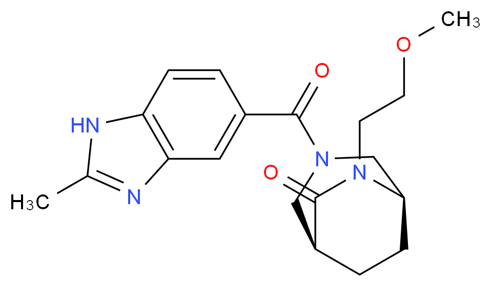 (1S*,5R*)-6-(2-methoxyethyl)-3-[(2-methyl-1H-benzimidazol-5-yl)carbonyl]-3,6-diazabicyclo[3.2.2]nonan-7-one_Molecular_structure_CAS_)