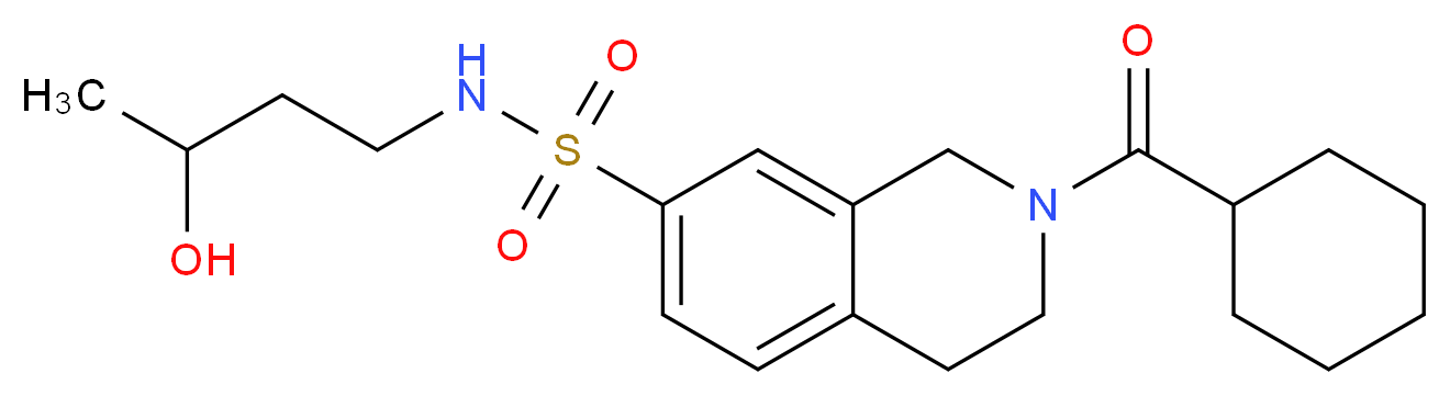 2-(cyclohexylcarbonyl)-N-(3-hydroxybutyl)-1,2,3,4-tetrahydroisoquinoline-7-sulfonamide_Molecular_structure_CAS_)