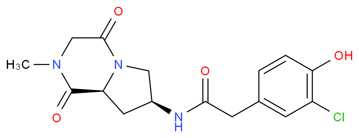 2-(3-chloro-4-hydroxyphenyl)-N-[(7S,8aS)-2-methyl-1,4-dioxooctahydropyrrolo[1,2-a]pyrazin-7-yl]acetamide_Molecular_structure_CAS_)