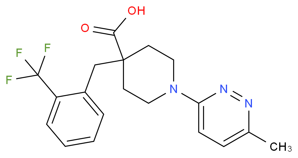 1-(6-methylpyridazin-3-yl)-4-[2-(trifluoromethyl)benzyl]piperidine-4-carboxylic acid_Molecular_structure_CAS_)