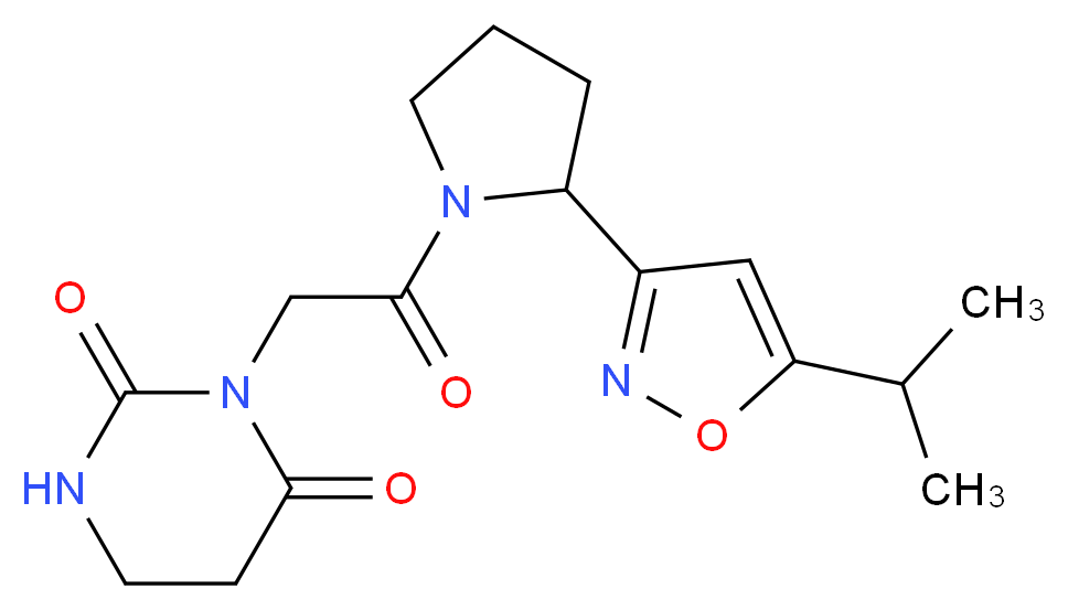 3-{2-[2-(5-isopropylisoxazol-3-yl)pyrrolidin-1-yl]-2-oxoethyl}dihydropyrimidine-2,4(1H,3H)-dione_Molecular_structure_CAS_)