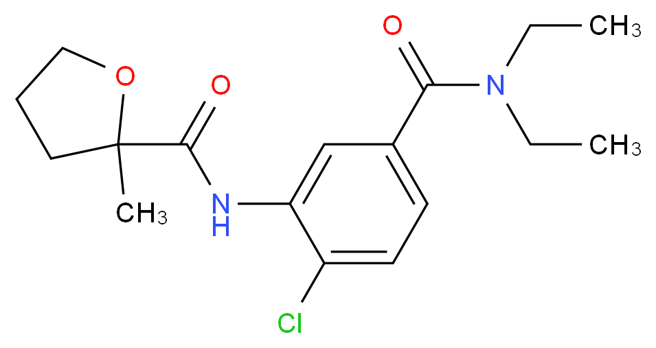 N-{2-chloro-5-[(diethylamino)carbonyl]phenyl}-2-methyltetrahydrofuran-2-carboxamide_Molecular_structure_CAS_)