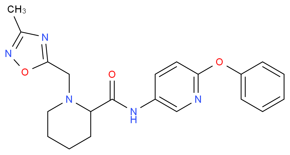 1-[(3-methyl-1,2,4-oxadiazol-5-yl)methyl]-N-(6-phenoxypyridin-3-yl)piperidine-2-carboxamide_Molecular_structure_CAS_)