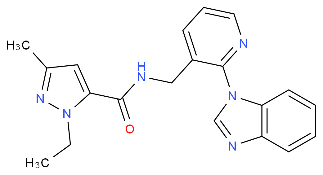 N-{[2-(1H-benzimidazol-1-yl)pyridin-3-yl]methyl}-1-ethyl-3-methyl-1H-pyrazole-5-carboxamide_Molecular_structure_CAS_)