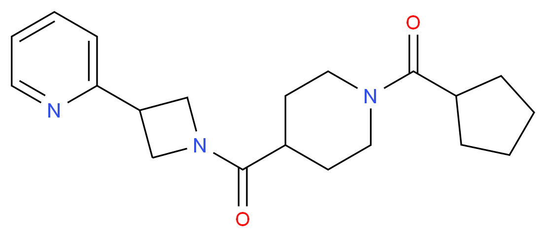 2-(1-{[1-(cyclopentylcarbonyl)-4-piperidinyl]carbonyl}-3-azetidinyl)pyridine_Molecular_structure_CAS_)