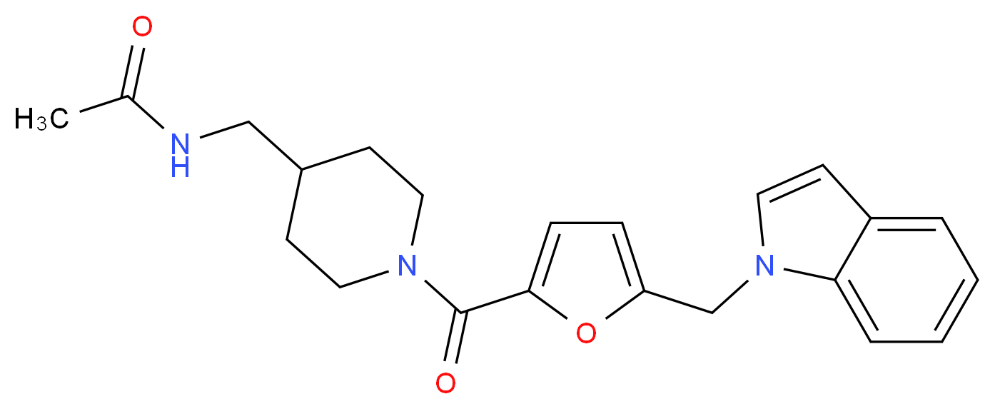 N-({1-[5-(1H-indol-1-ylmethyl)-2-furoyl]-4-piperidinyl}methyl)acetamide_Molecular_structure_CAS_)