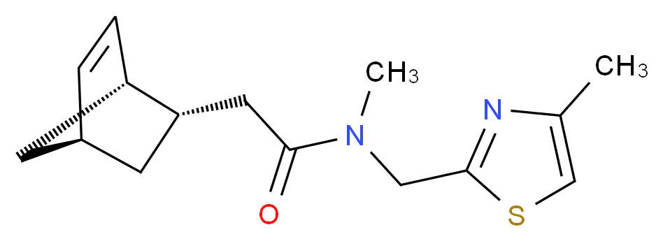 2-[(1S*,2S*,4S*)-bicyclo[2.2.1]hept-5-en-2-yl]-N-methyl-N-[(4-methyl-1,3-thiazol-2-yl)methyl]acetamide_Molecular_structure_CAS_)