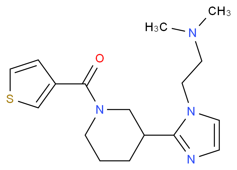 N,N-dimethyl-2-{2-[1-(3-thienylcarbonyl)piperidin-3-yl]-1H-imidazol-1-yl}ethanamine_Molecular_structure_CAS_)