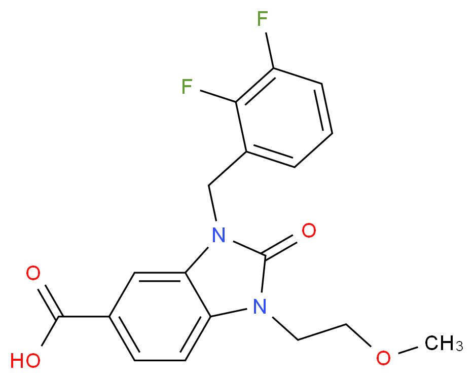 3-(2,3-difluorobenzyl)-1-(2-methoxyethyl)-2-oxo-2,3-dihydro-1H-benzimidazole-5-carboxylic acid_Molecular_structure_CAS_)