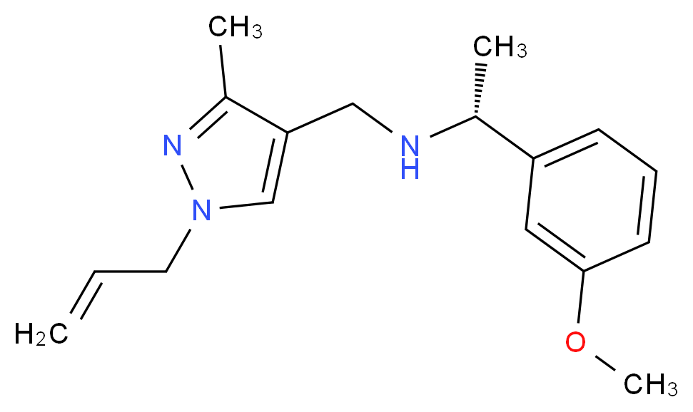 (1R)-N-[(1-allyl-3-methyl-1H-pyrazol-4-yl)methyl]-1-(3-methoxyphenyl)ethanamine_Molecular_structure_CAS_)