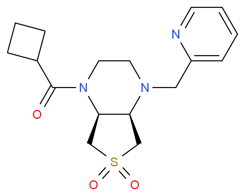 (4aR*,7aS*)-1-(cyclobutylcarbonyl)-4-(2-pyridinylmethyl)octahydrothieno[3,4-b]pyrazine 6,6-dioxide_Molecular_structure_CAS_)
