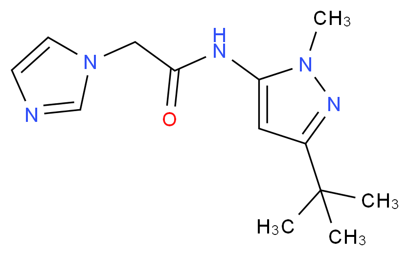 N-(3-tert-butyl-1-methyl-1H-pyrazol-5-yl)-2-(1H-imidazol-1-yl)acetamide_Molecular_structure_CAS_)