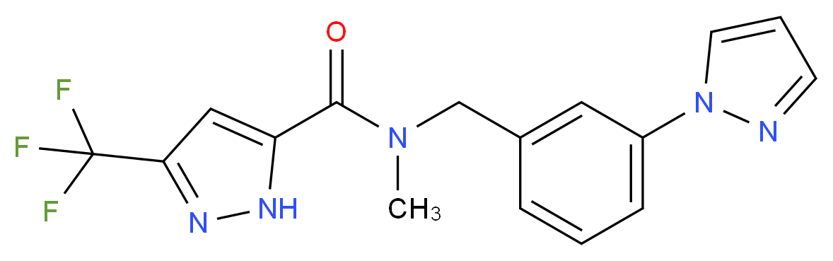 N-methyl-N-[3-(1H-pyrazol-1-yl)benzyl]-3-(trifluoromethyl)-1H-pyrazole-5-carboxamide_Molecular_structure_CAS_)