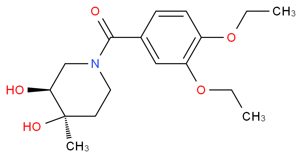 (3S*,4R*)-1-(3,4-diethoxybenzoyl)-4-methylpiperidine-3,4-diol_Molecular_structure_CAS_)