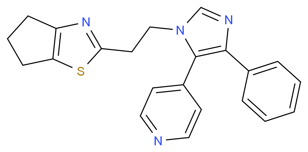 2-[2-(4-phenyl-5-pyridin-4-yl-1H-imidazol-1-yl)ethyl]-5,6-dihydro-4H-cyclopenta[d][1,3]thiazole_Molecular_structure_CAS_)