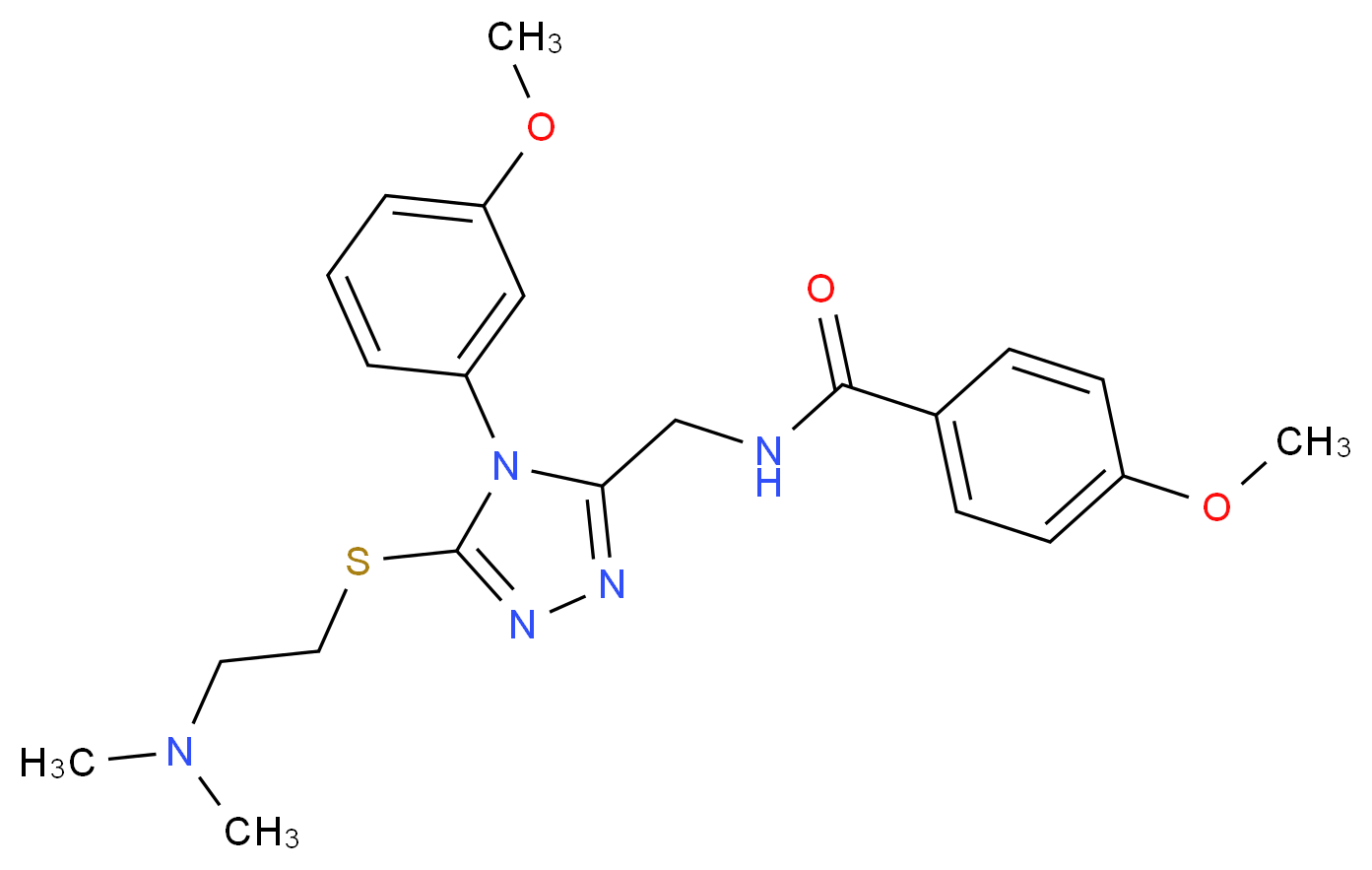 N-{[5-{[2-(dimethylamino)ethyl]thio}-4-(3-methoxyphenyl)-4H-1,2,4-triazol-3-yl]methyl}-4-methoxybenzamide_Molecular_structure_CAS_)