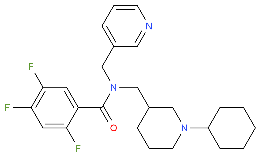 N-[(1-cyclohexyl-3-piperidinyl)methyl]-2,4,5-trifluoro-N-(3-pyridinylmethyl)benzamide_Molecular_structure_CAS_)