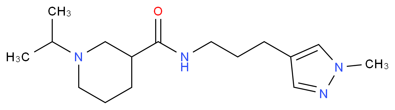 1-isopropyl-N-[3-(1-methyl-1H-pyrazol-4-yl)propyl]-3-piperidinecarboxamide_Molecular_structure_CAS_)