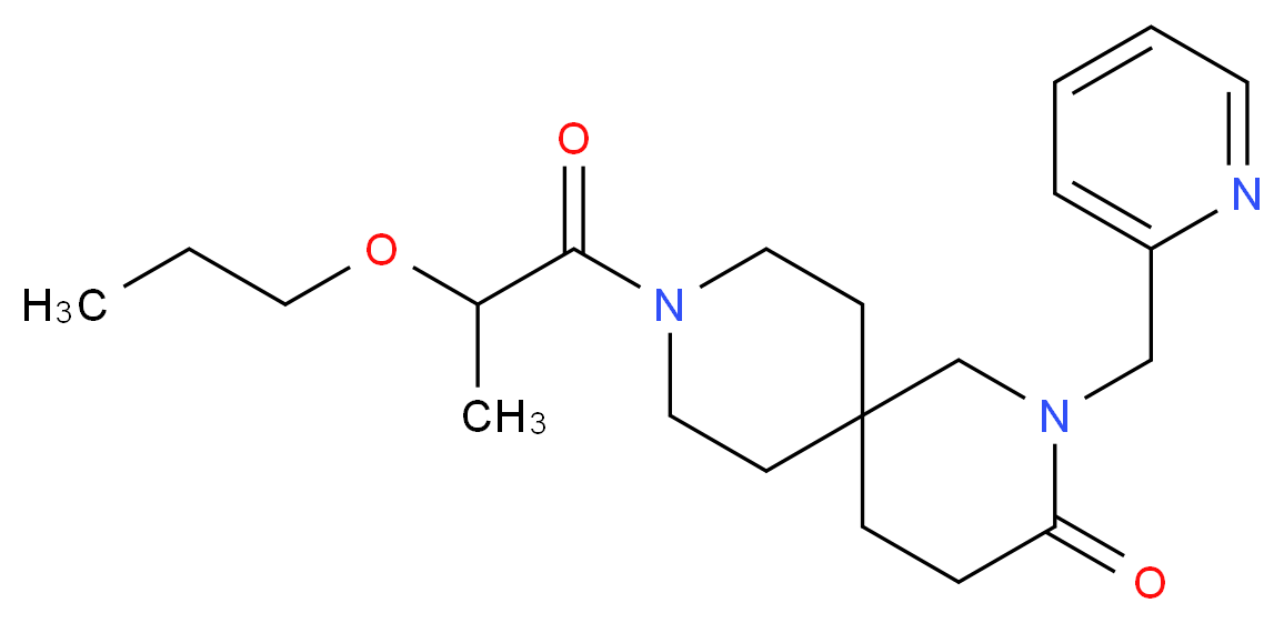 9-(2-propoxypropanoyl)-2-(pyridin-2-ylmethyl)-2,9-diazaspiro[5.5]undecan-3-one_Molecular_structure_CAS_)