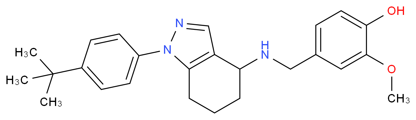 4-({[1-(4-tert-butylphenyl)-4,5,6,7-tetrahydro-1H-indazol-4-yl]amino}methyl)-2-methoxyphenol_Molecular_structure_CAS_)