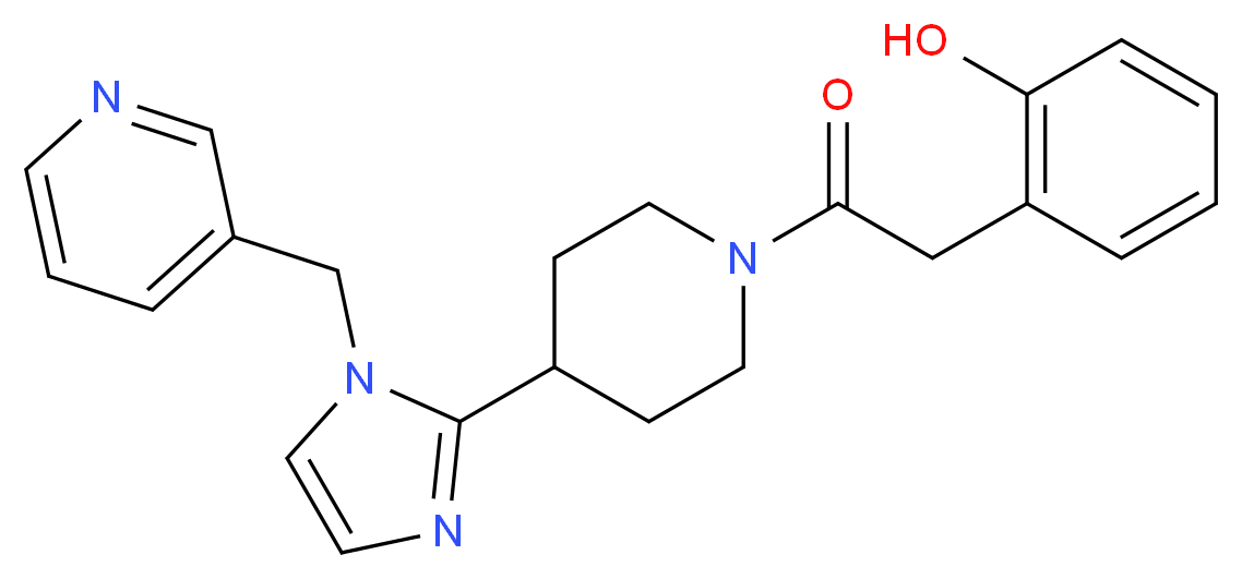 2-(2-oxo-2-{4-[1-(pyridin-3-ylmethyl)-1H-imidazol-2-yl]piperidin-1-yl}ethyl)phenol_Molecular_structure_CAS_)