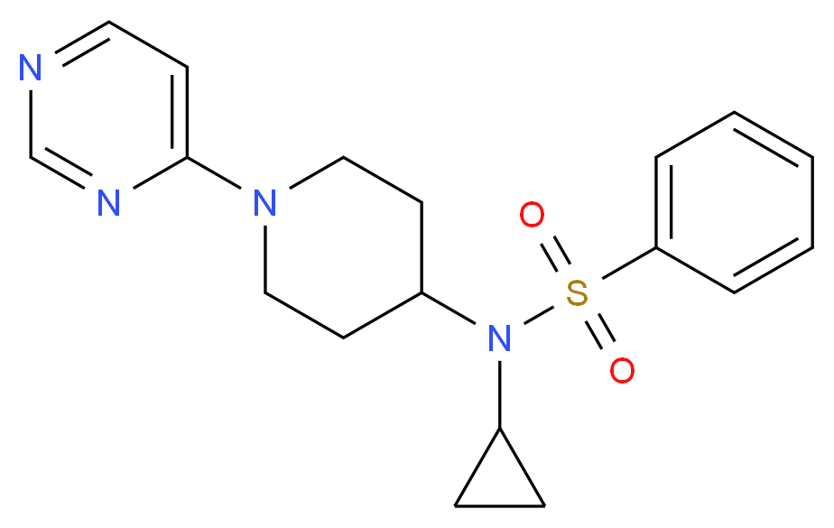 N-cyclopropyl-N-(1-pyrimidin-4-ylpiperidin-4-yl)benzenesulfonamide_Molecular_structure_CAS_)