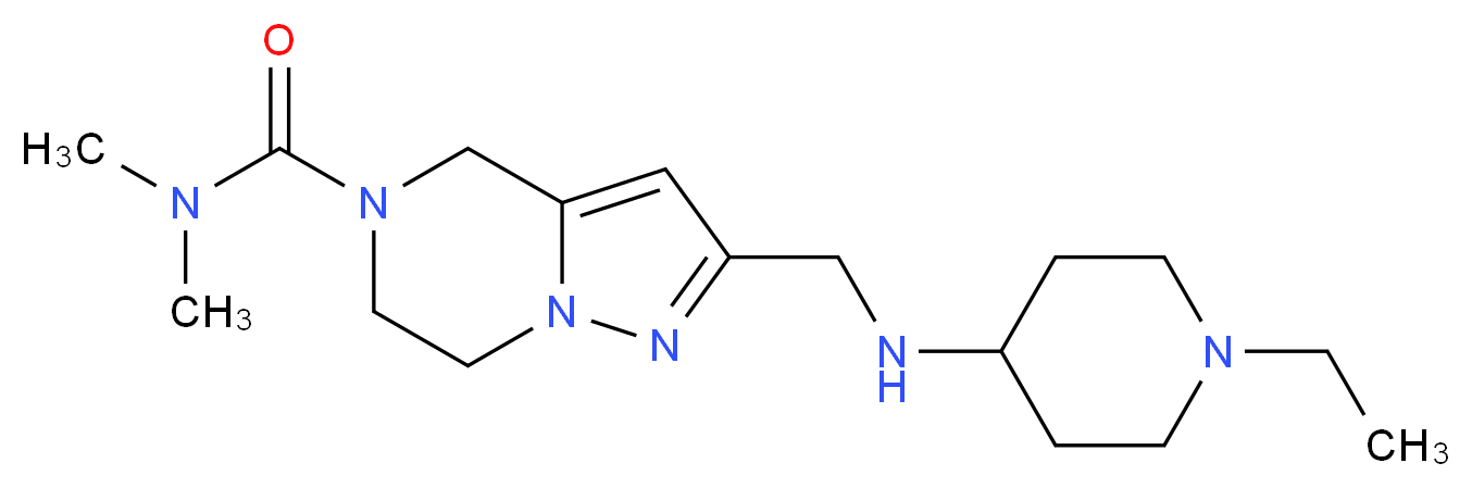 2-{[(1-ethylpiperidin-4-yl)amino]methyl}-N,N-dimethyl-6,7-dihydropyrazolo[1,5-a]pyrazine-5(4H)-carboxamide_Molecular_structure_CAS_)