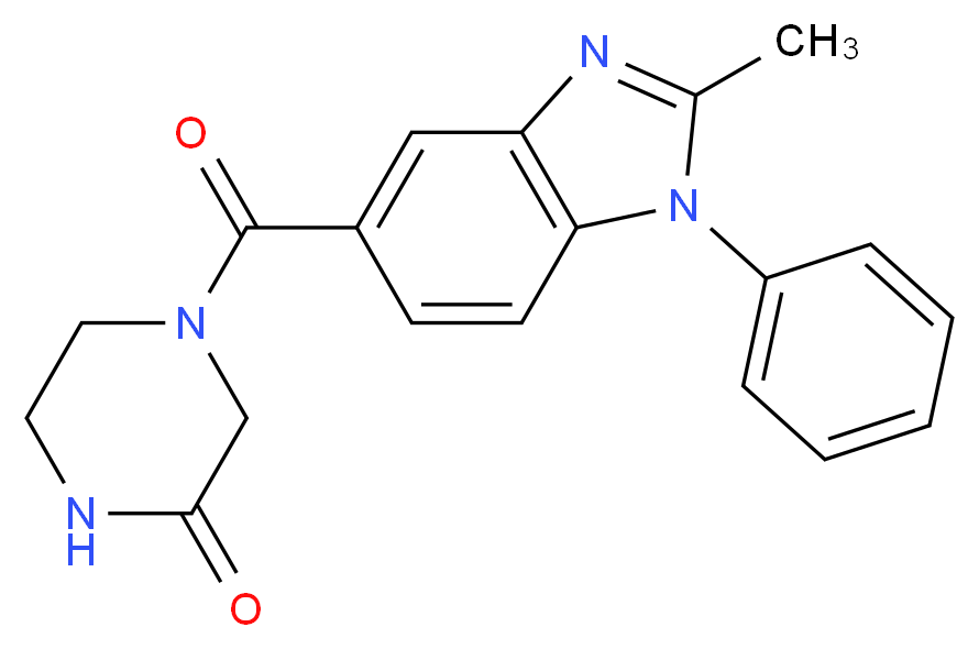 4-[(2-methyl-1-phenyl-1H-benzimidazol-5-yl)carbonyl]-2-piperazinone_Molecular_structure_CAS_)