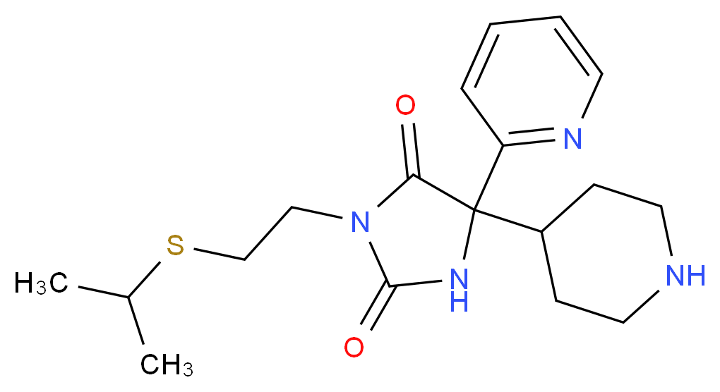3-[2-(isopropylthio)ethyl]-5-piperidin-4-yl-5-pyridin-2-ylimidazolidine-2,4-dione_Molecular_structure_CAS_)