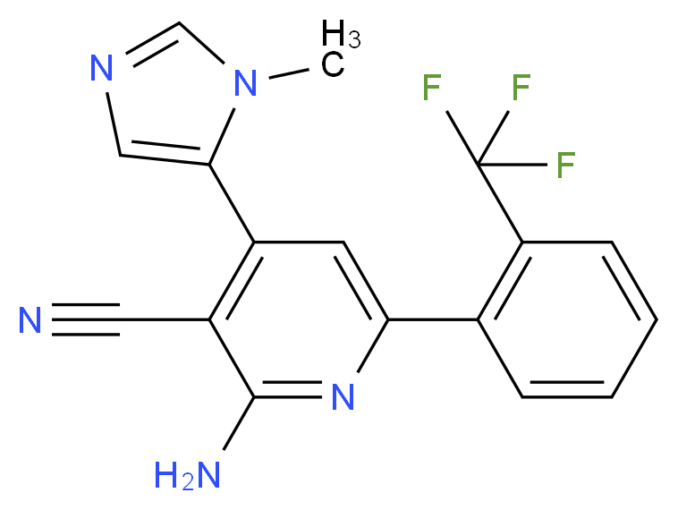 2-amino-4-(1-methyl-1H-imidazol-5-yl)-6-[2-(trifluoromethyl)phenyl]nicotinonitrile_Molecular_structure_CAS_)
