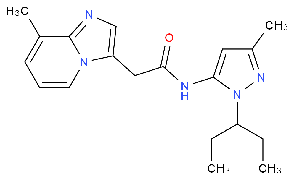 N-[1-(1-ethylpropyl)-3-methyl-1H-pyrazol-5-yl]-2-(8-methylimidazo[1,2-a]pyridin-3-yl)acetamide_Molecular_structure_CAS_)