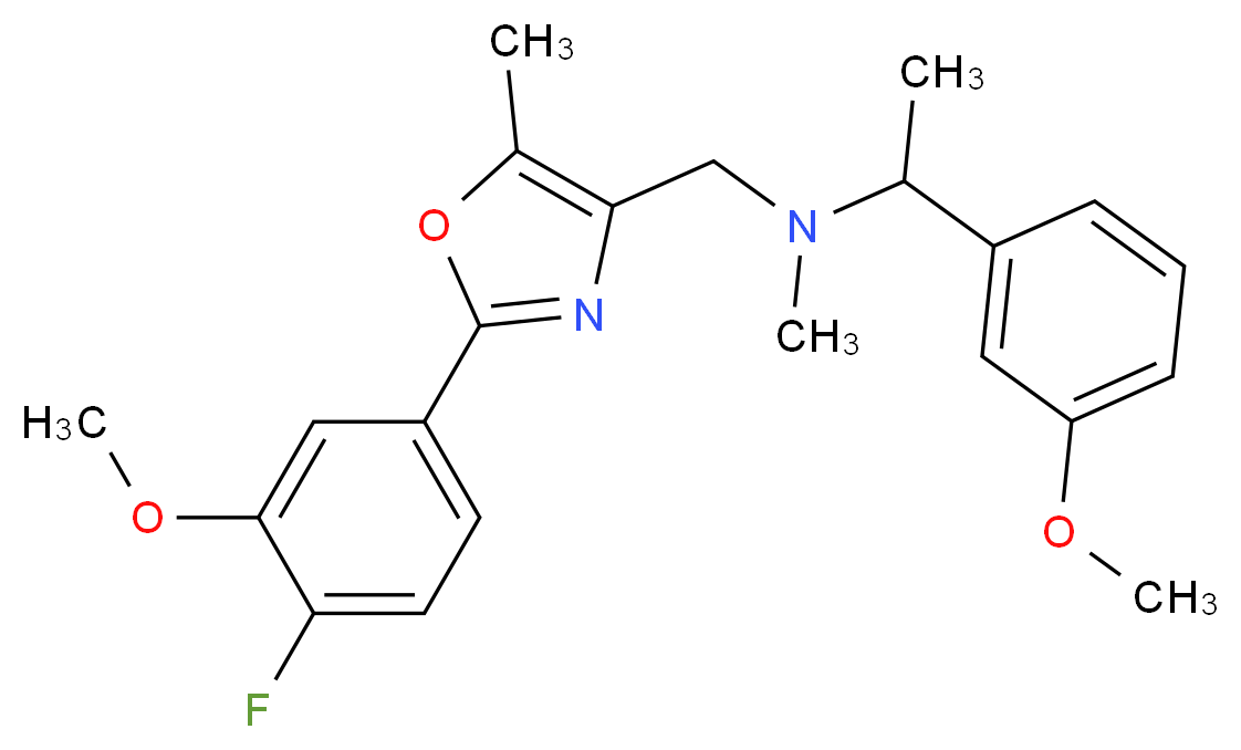 N-{[2-(4-fluoro-3-methoxyphenyl)-5-methyl-1,3-oxazol-4-yl]methyl}-1-(3-methoxyphenyl)-N-methylethanamine_Molecular_structure_CAS_)