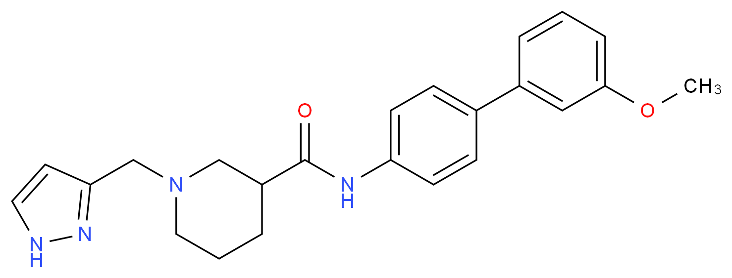 N-(3'-methoxy-4-biphenylyl)-1-(1H-pyrazol-3-ylmethyl)-3-piperidinecarboxamide_Molecular_structure_CAS_)