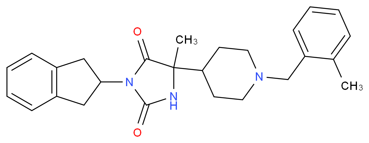 3-(2,3-dihydro-1H-inden-2-yl)-5-methyl-5-[1-(2-methylbenzyl)-4-piperidinyl]-2,4-imidazolidinedione_Molecular_structure_CAS_)
