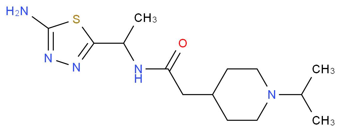 N-[1-(5-amino-1,3,4-thiadiazol-2-yl)ethyl]-2-(1-isopropyl-4-piperidinyl)acetamide_Molecular_structure_CAS_)