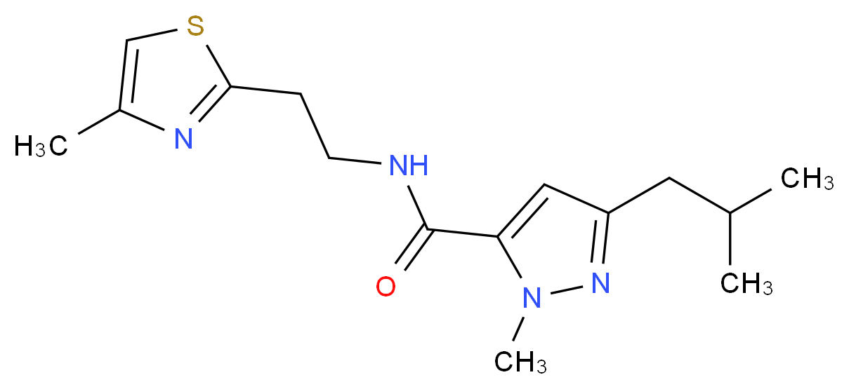 3-isobutyl-1-methyl-N-[2-(4-methyl-1,3-thiazol-2-yl)ethyl]-1H-pyrazole-5-carboxamide_Molecular_structure_CAS_)