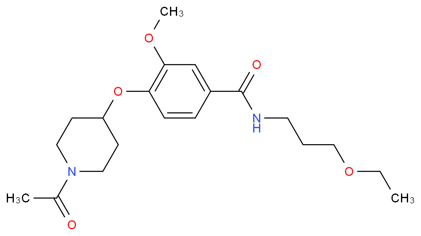 4-[(1-acetyl-4-piperidinyl)oxy]-N-(3-ethoxypropyl)-3-methoxybenzamide_Molecular_structure_CAS_)