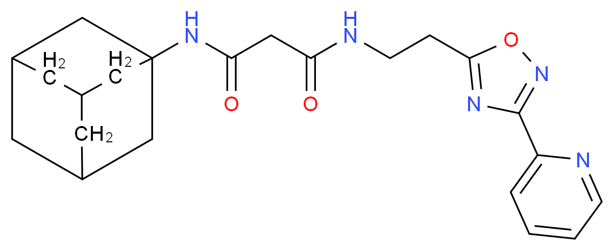 N-1-adamantyl-N'-[2-(3-pyridin-2-yl-1,2,4-oxadiazol-5-yl)ethyl]malonamide_Molecular_structure_CAS_)