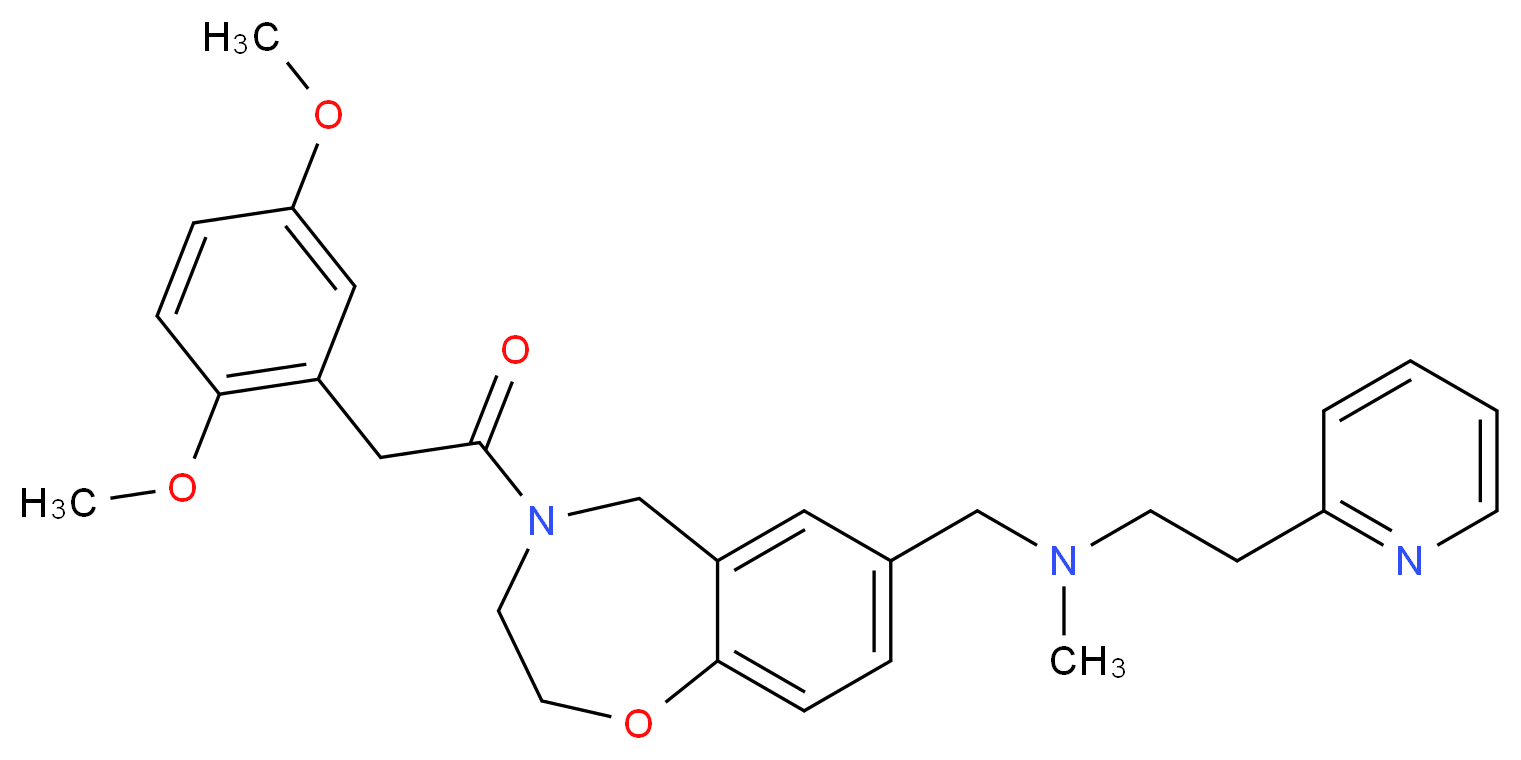 ({4-[(2,5-dimethoxyphenyl)acetyl]-2,3,4,5-tetrahydro-1,4-benzoxazepin-7-yl}methyl)methyl[2-(2-pyridinyl)ethyl]amine_Molecular_structure_CAS_)