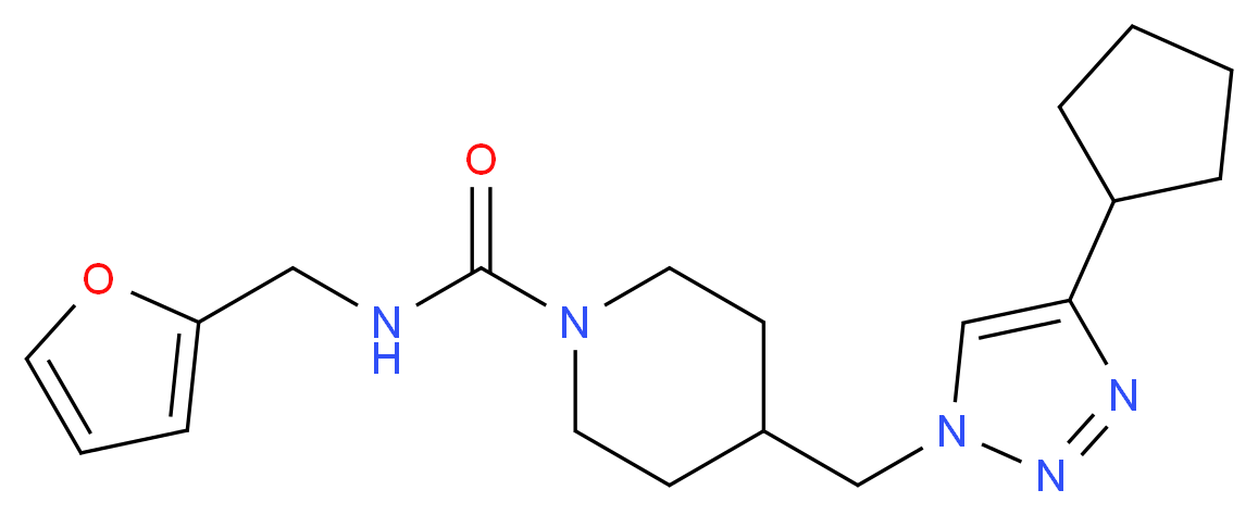 4-[(4-cyclopentyl-1H-1,2,3-triazol-1-yl)methyl]-N-(2-furylmethyl)-1-piperidinecarboxamide_Molecular_structure_CAS_)