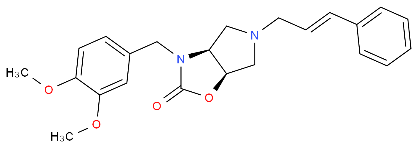 (3aS*,6aR*)-3-(3,4-dimethoxybenzyl)-5-[(2E)-3-phenyl-2-propen-1-yl]hexahydro-2H-pyrrolo[3,4-d][1,3]oxazol-2-one_Molecular_structure_CAS_)