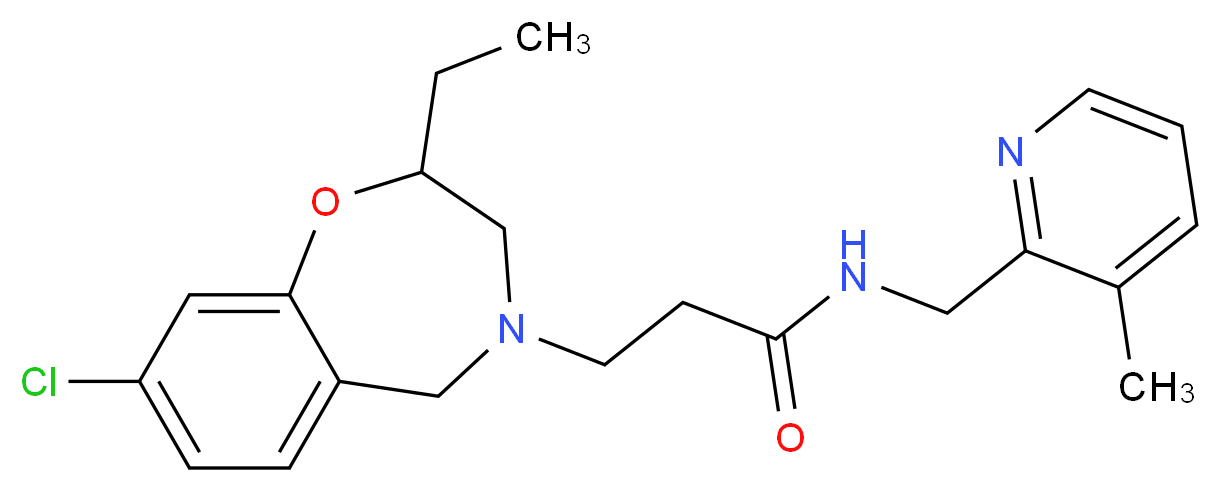3-(8-chloro-2-ethyl-2,3-dihydro-1,4-benzoxazepin-4(5H)-yl)-N-[(3-methyl-2-pyridinyl)methyl]propanamide_Molecular_structure_CAS_)