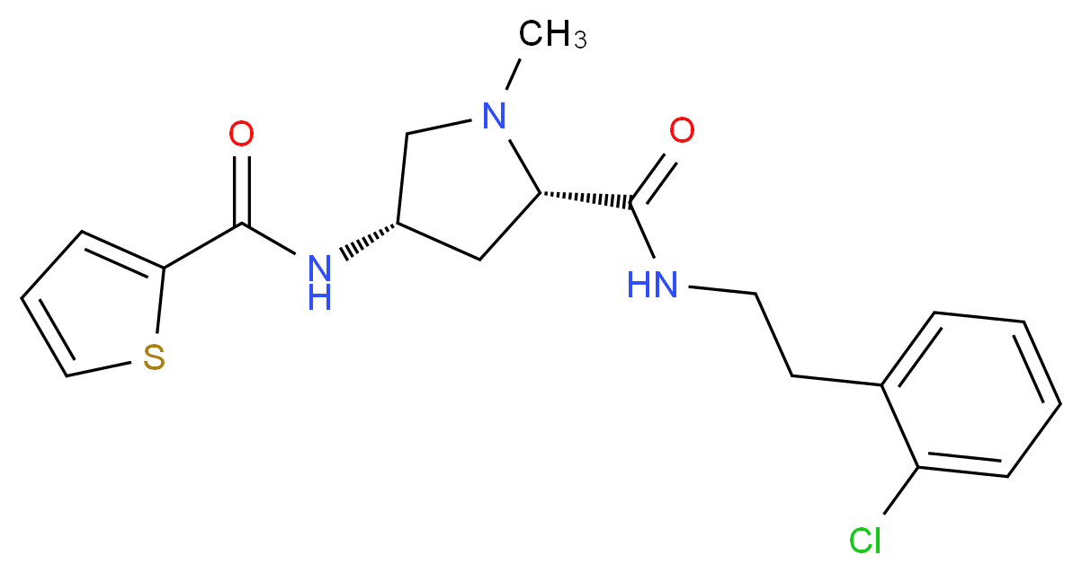 (2S,4S)-N-[2-(2-chlorophenyl)ethyl]-1-methyl-4-[(2-thienylcarbonyl)amino]pyrrolidine-2-carboxamide_Molecular_structure_CAS_)
