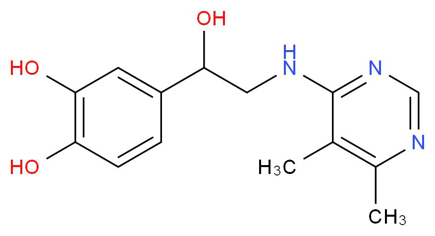 4-{2-[(5,6-dimethylpyrimidin-4-yl)amino]-1-hydroxyethyl}benzene-1,2-diol_Molecular_structure_CAS_)