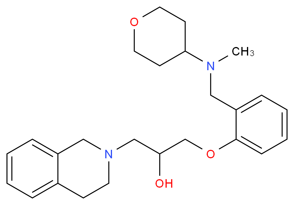 1-(3,4-dihydro-2(1H)-isoquinolinyl)-3-(2-{[methyl(tetrahydro-2H-pyran-4-yl)amino]methyl}phenoxy)-2-propanol_Molecular_structure_CAS_)