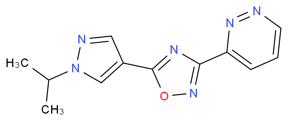 3-[5-(1-isopropyl-1H-pyrazol-4-yl)-1,2,4-oxadiazol-3-yl]pyridazine_Molecular_structure_CAS_)